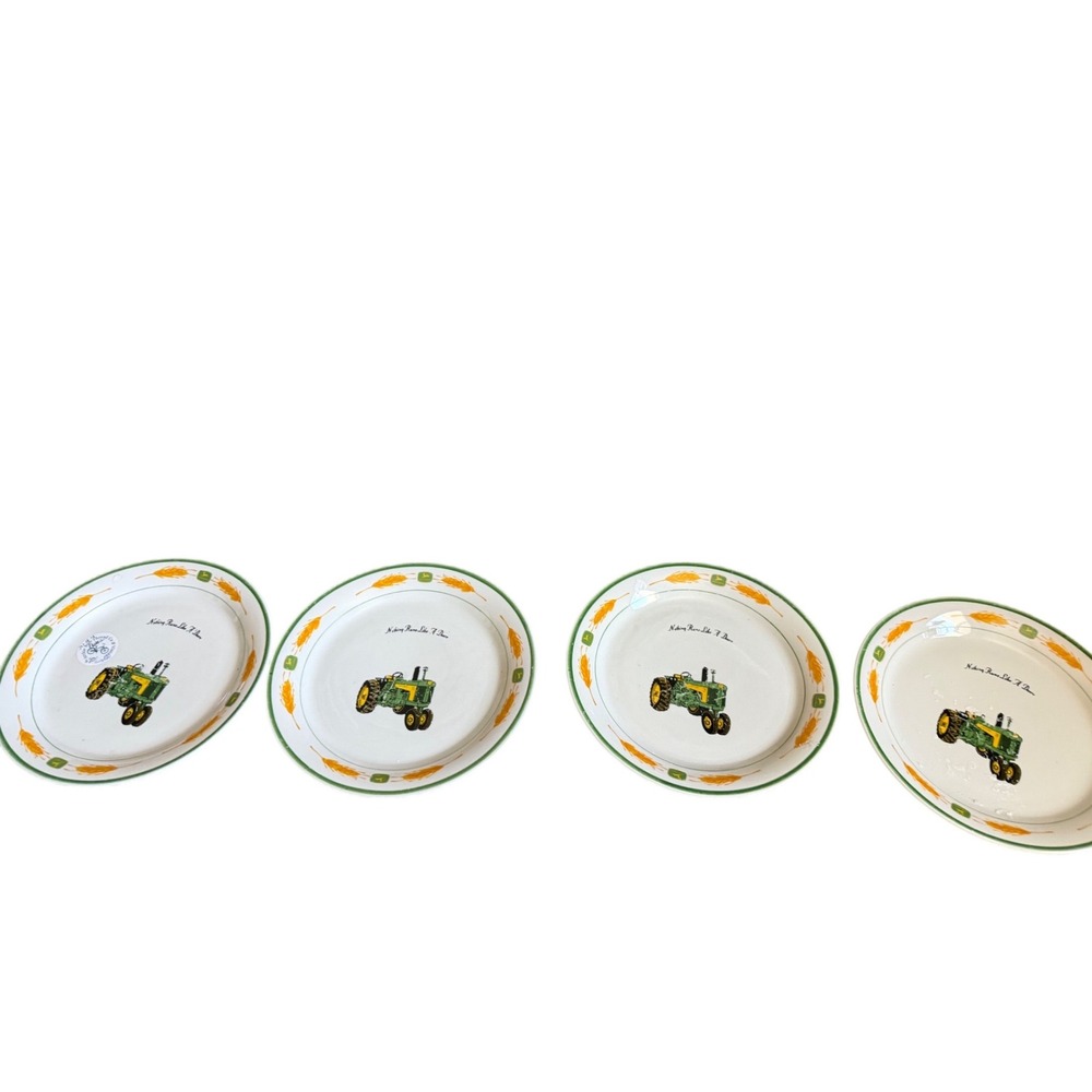 Gibson John Deere Nothing Runs Tractor Dinner Plates Set of 4 10.5in